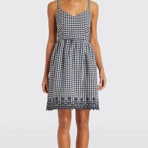Draper James Navy and White Gingham Dress